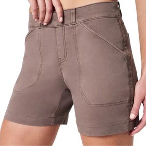 Spanx Shorts Size XS Stretch Twill Mauve Brown Tummy Shaping